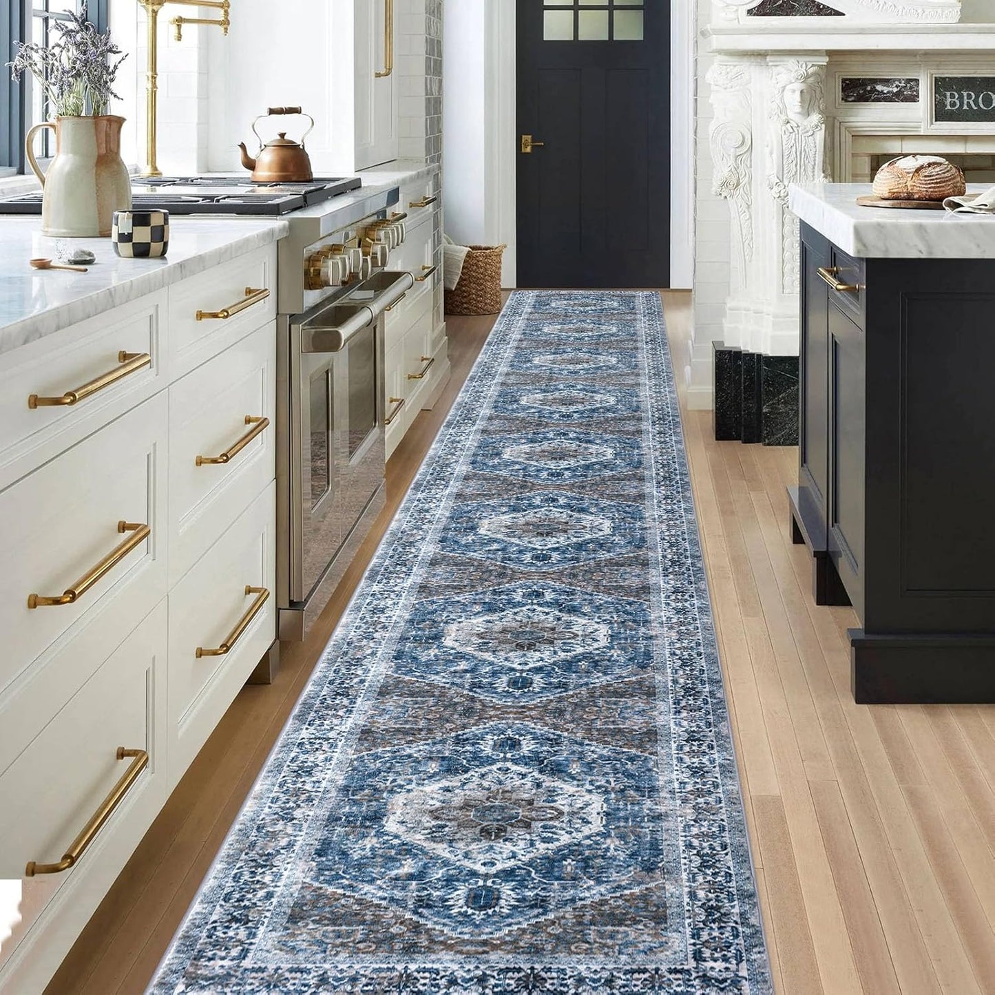 KOZYFLY Extra Long Washable Boho Runner Rug for Hallways
