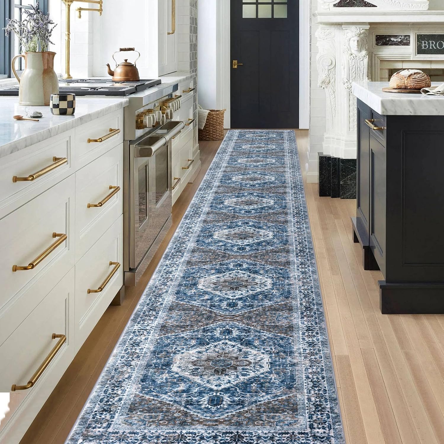 KOZYFLY Extra Long Washable Boho Runner Rug for Hallways
