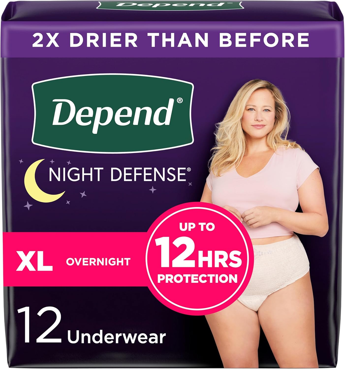 Depend Night Defense XL Overnight Underwear 12ct