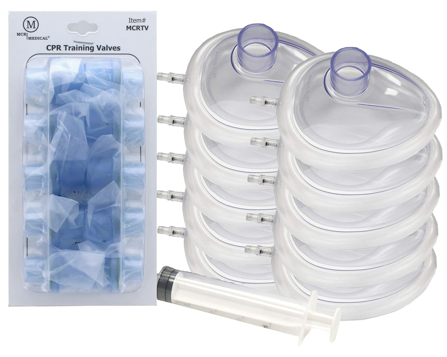MCR Medical Pack of 10 Training CPR Masks with Valves Included