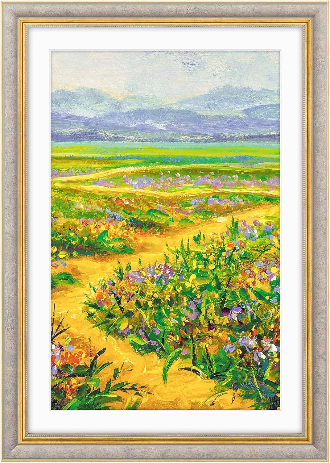 Ornate 13x19 Picture Frame in Antique Gray Gold for Photos