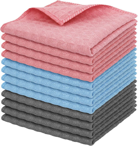 Highly Absorbent Dish Towels 12-Pack - MARSIQU Kitchen Towels Set