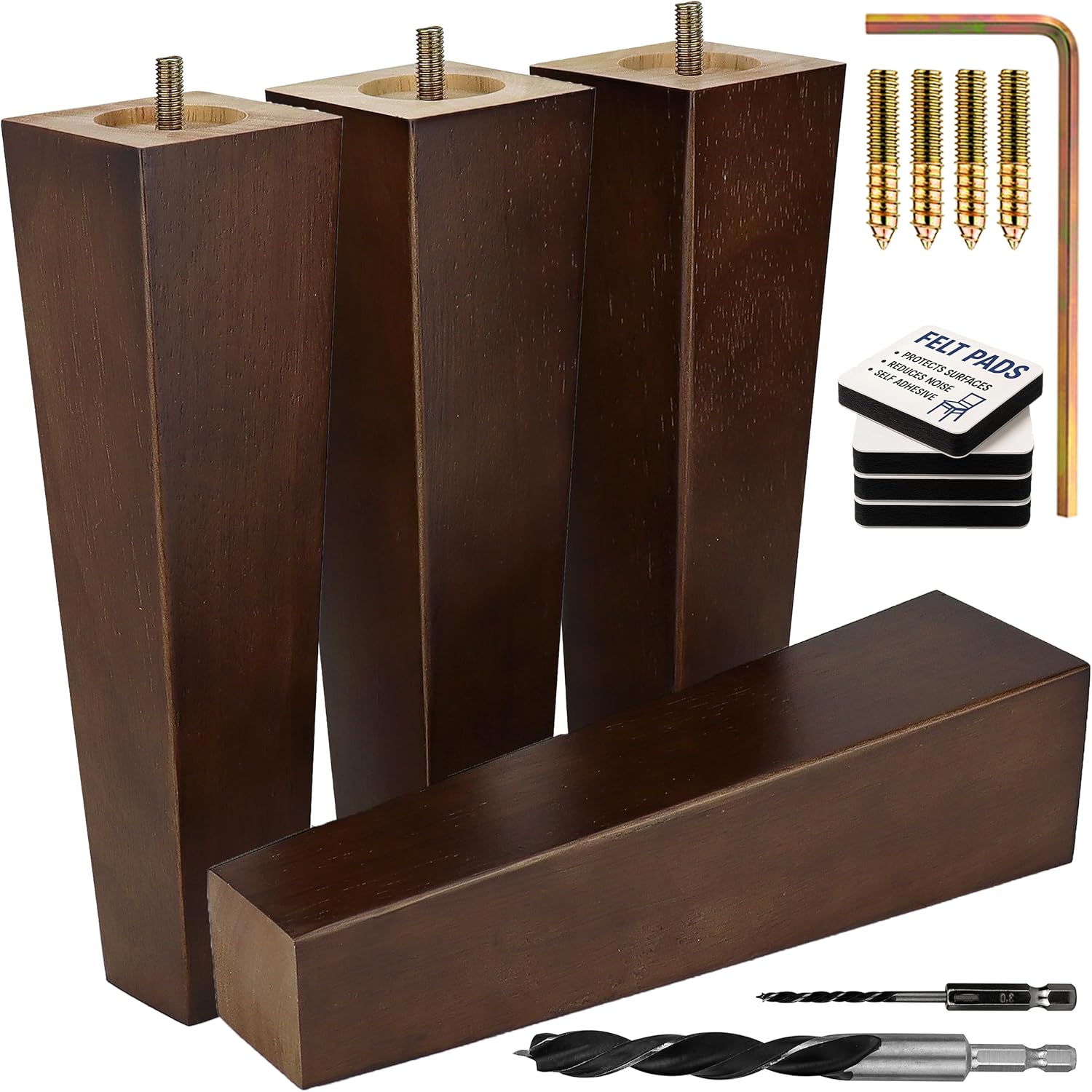 Premium Walnut Square Furniture Legs for Stylish Home Upgrade