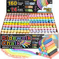 160 PCS Sidewalk Chalk for Kids - Jumbo Colorful Chalk Set