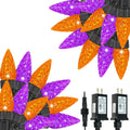 C6 Halloween String Lights 2 Pack 66 ft Total - Orange & Purple