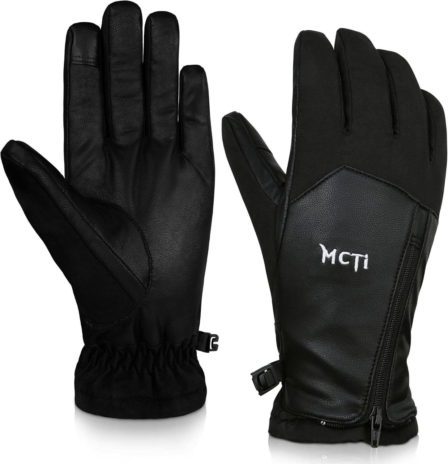 Waterproof Warm Men's Winter Gloves - Touchscreen Zipper