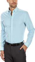 Men's Slim Fit Non Iron Gingham Dress Shirt - Clean, Tapered Fit