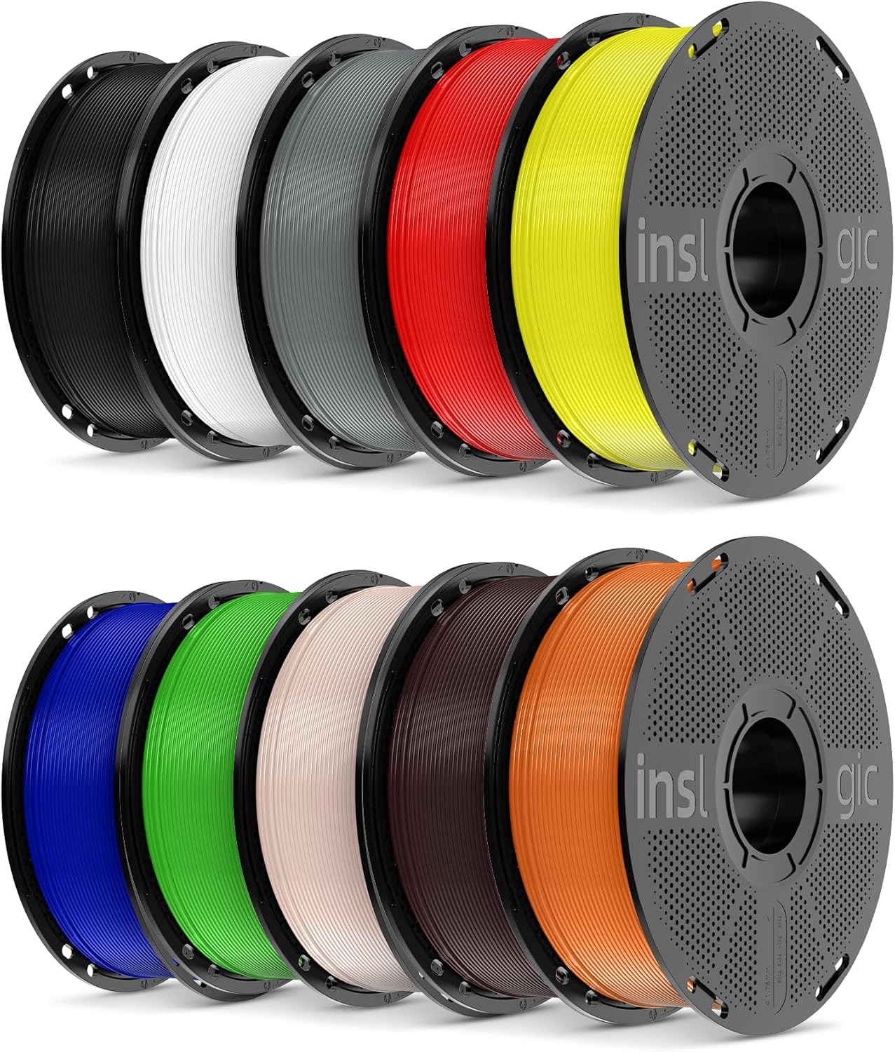 Inslogic Pre-Dried 10kg PLA Pro 3D Printer Filament Bundle