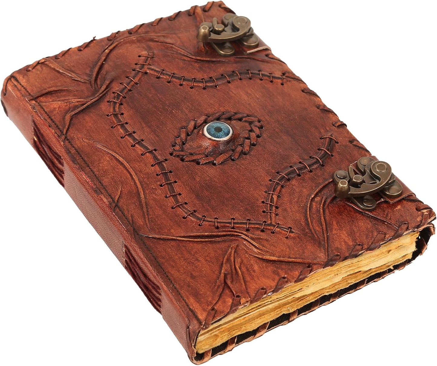 Hocus Pocus Book of Spells Leather Journal with Lock for Witchcraft