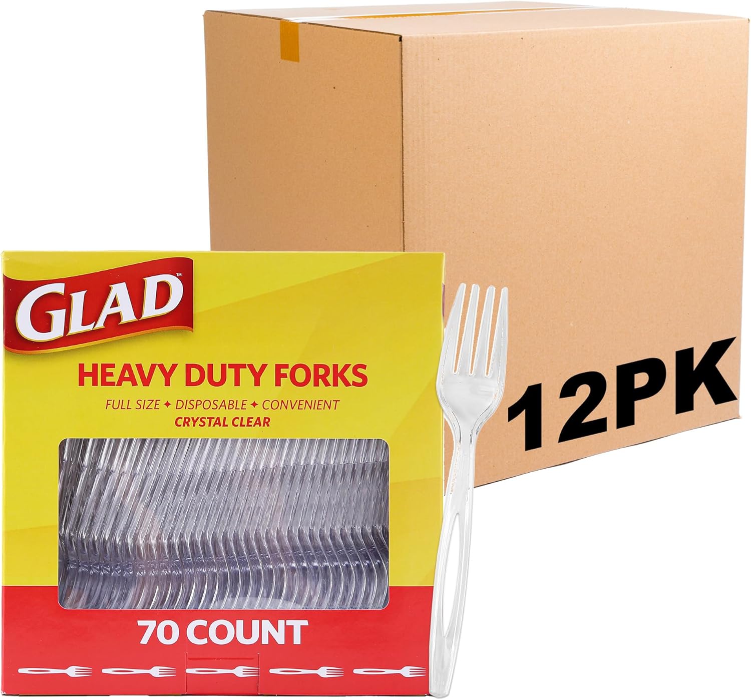 Heavy Duty Clear Plastic Forks for Parties and Everyday Use