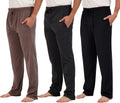 Men's Pajama Pants 3 Pack - Soft Knit Cotton Flannel Lounge