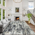 5x7 Area Rugs Washable Rug - Soft Low Pile Modern Abstract