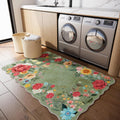 Floral Washable Area Rug 3x5 ft Non Slip Boho Vintage - Soft Low Pile