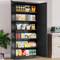 SISESOL Black Storage Cabinet 71 in Tall Pantry - Large Capacity