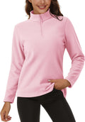 MAGCOMSEN Women's Quarter Zip Pullover Polar Fleece - Lightweight