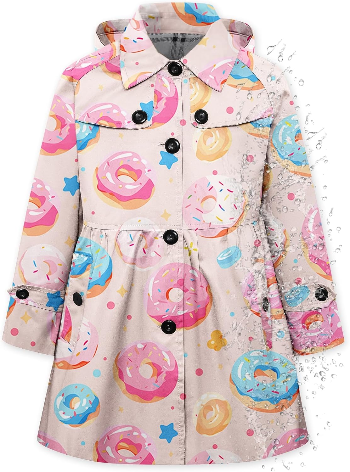 Betusline Girl's Hooded Rain Jackets for Stylish Rainy Days