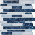 LONGKING Self-Adhesive Kitchen Backsplash Marble Look Tiles (10 Pack)