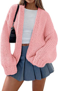Cardigan Sweaters for Women - Chunky Knit Open Front Cardigan