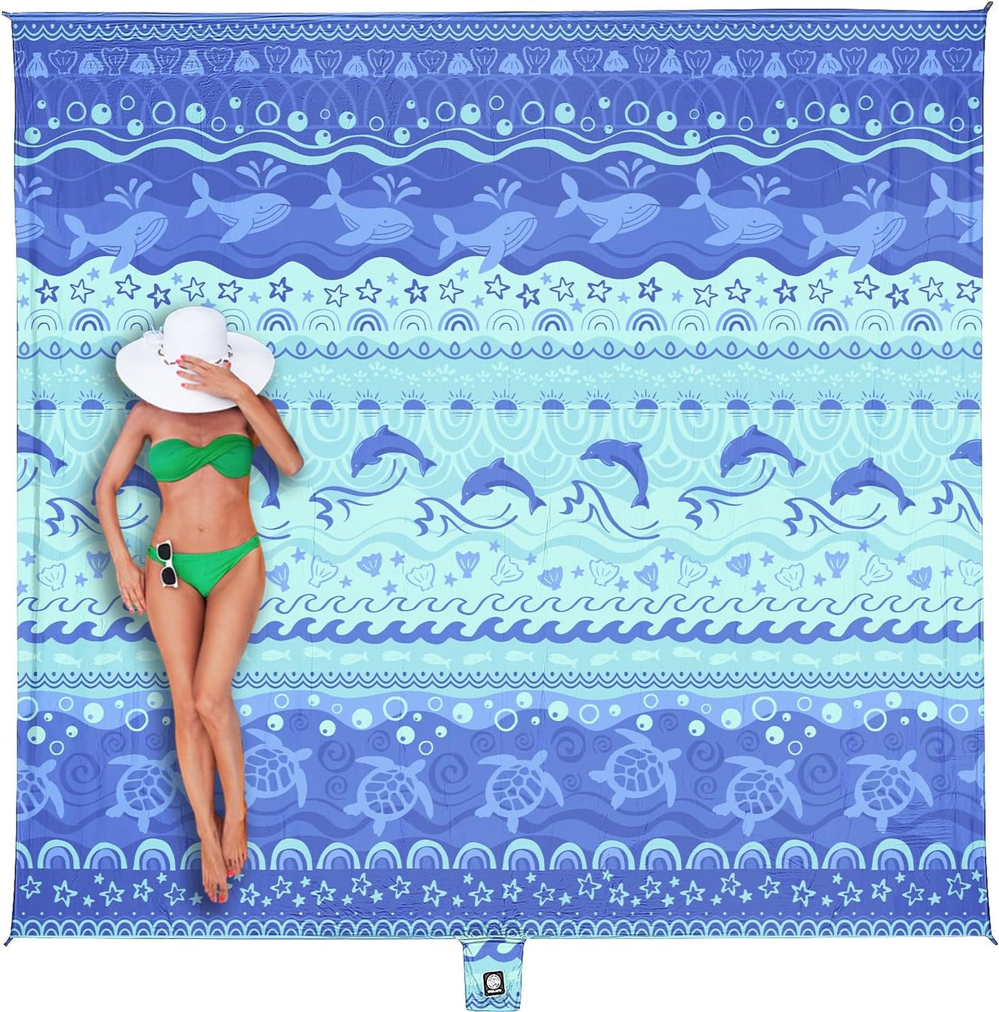 WEKAPO Beach Blanket Waterproof Sandproof Extra Large Mat