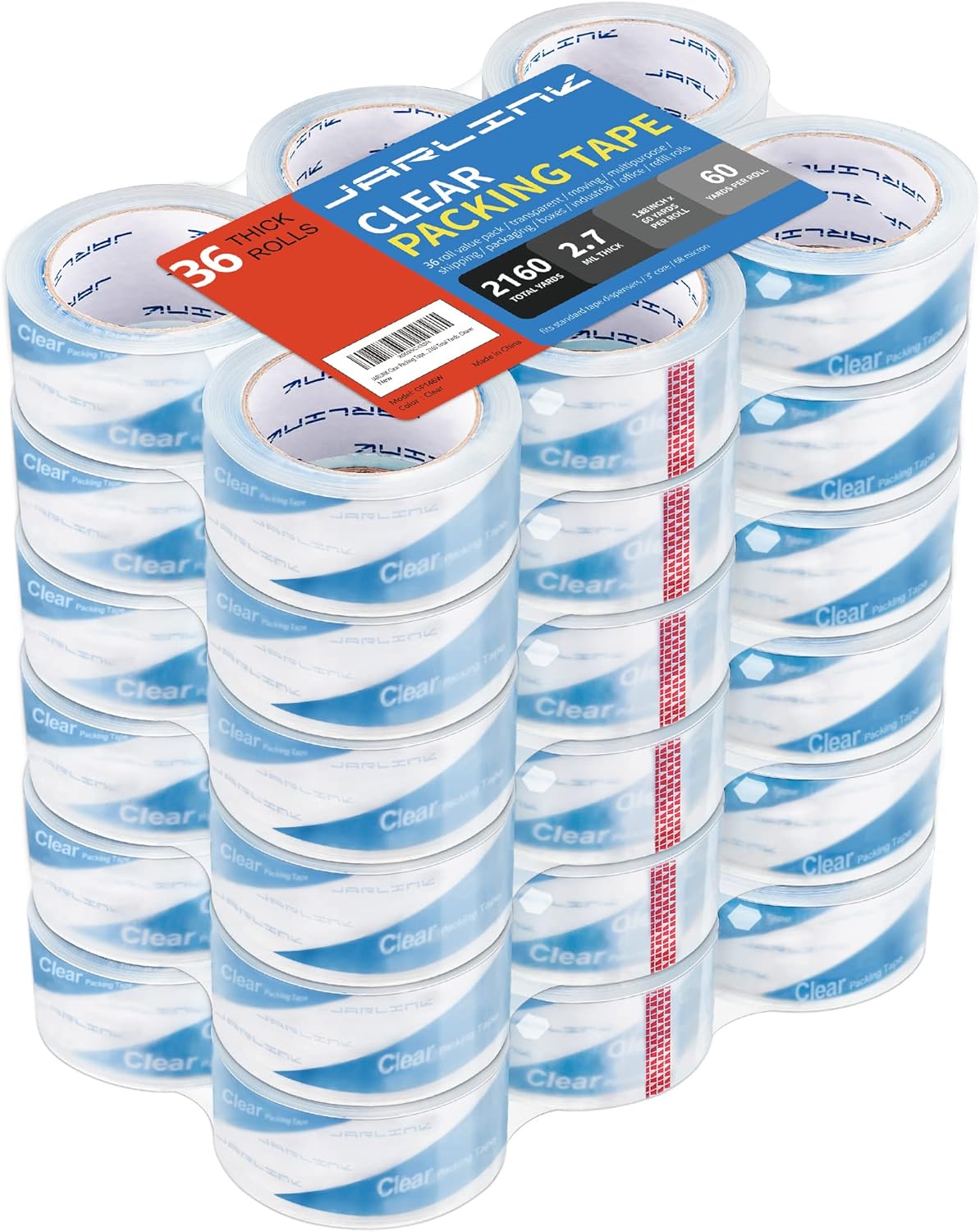 JARLINK Clearer Packing Tape - Heavy Duty 36 Rolls for Shipping