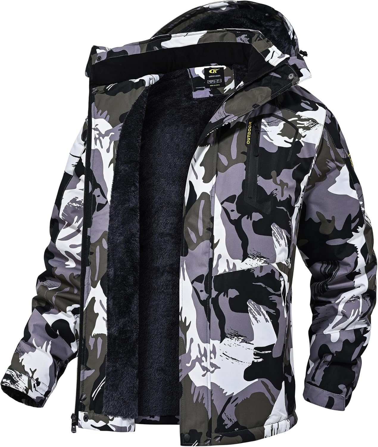 QPNGRP Mens Waterproof Ski Snowboard Jacket for Winter Sports