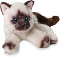 Bearington Cleo Plush Siamese Cat Kitten 15 in - Soft Weighted Paws