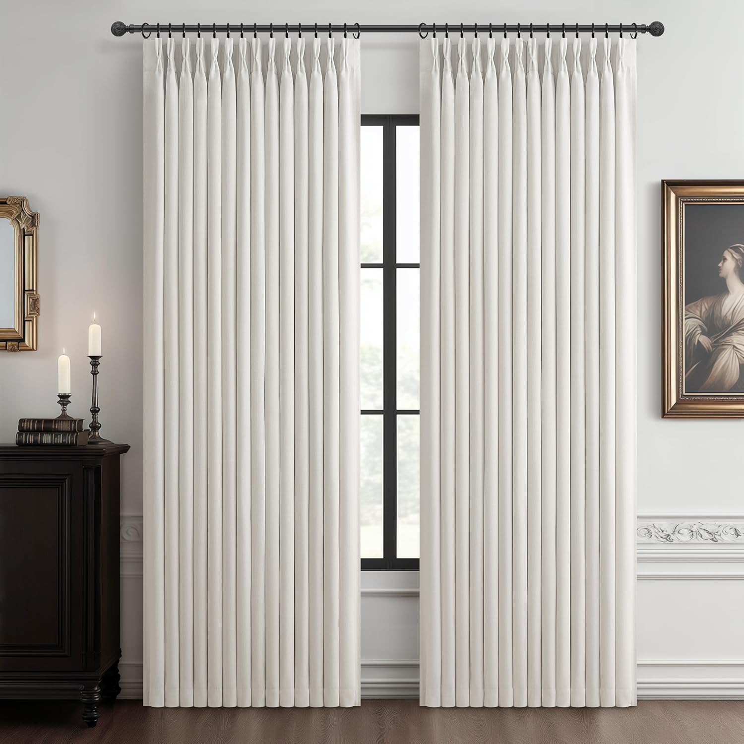 Pleat Viral Linen Blackout Curtains for Bedroom Decor