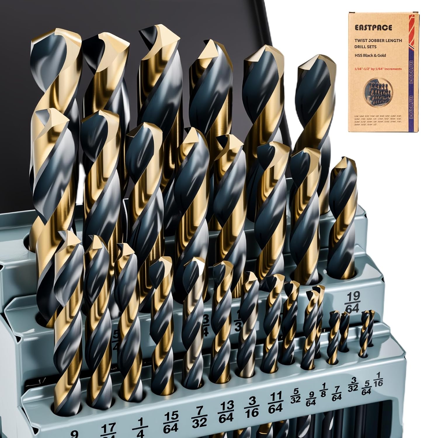 29Pcs Drill Bit Set for Hard Metal and Wood with Index Case