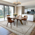 Washable Area Rugs 8x10 Low Pile Non-Slip Rug - Modern Bordered Beige