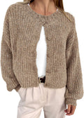 Cropped Chunky Knit Cardigan Sweater for Women - Soft Fall Staple