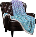 Mermaid Sherpa Fleece Blanket 40in x 50in - Super Soft Ombre Throw