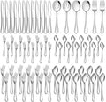 LIANYU 66-Piece Silverware Set for 12 - Mirror Polished Flatware