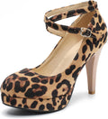 Women's Platform Closed Toe Strappy Cross Ankle High Heels - Retro
