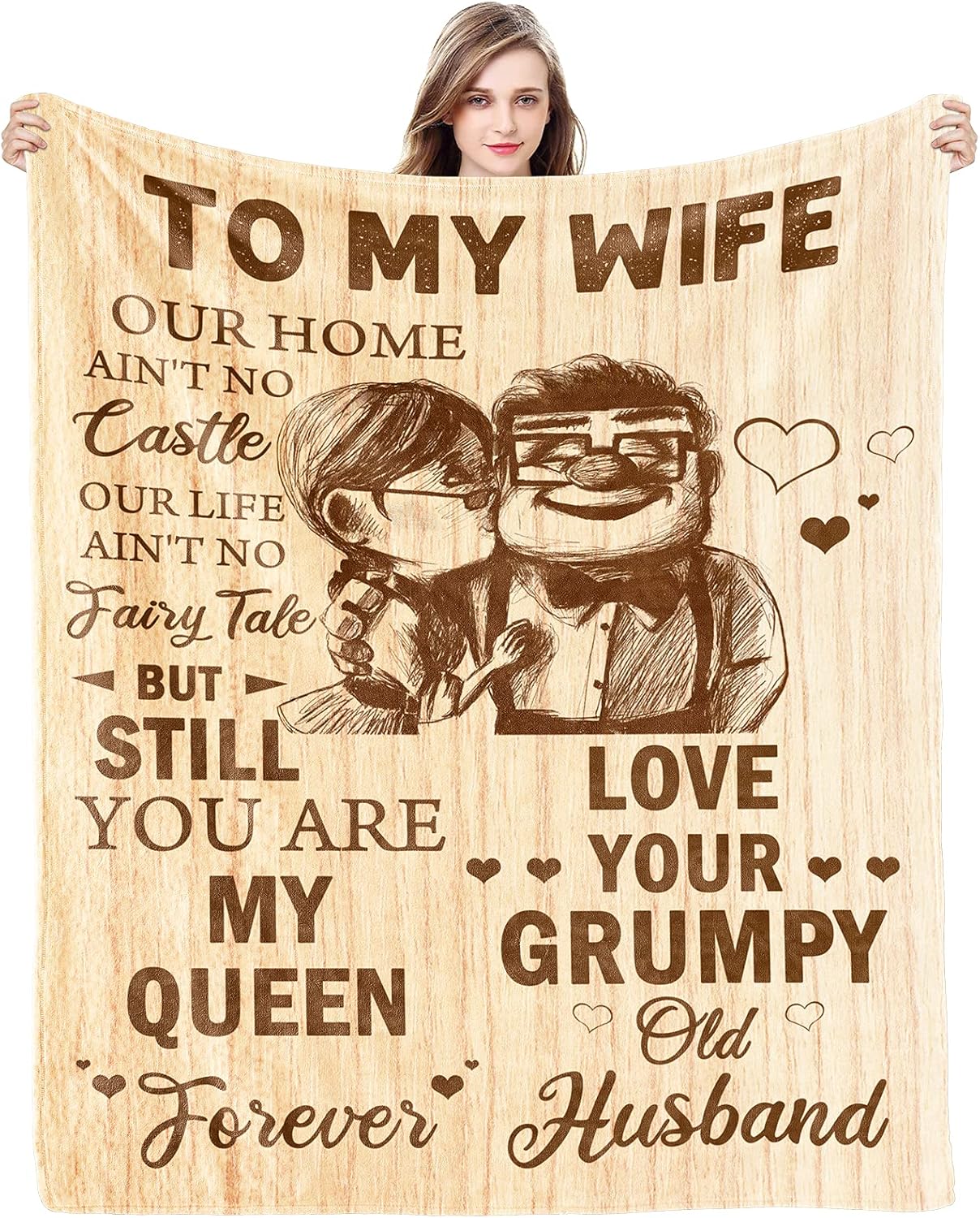 Gift for Wife Blanket - Romantic Anniversary Present for Her