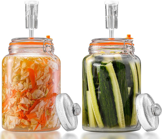 1 Gallon Fermentation Jars with Weights & Airlocks for Home Use