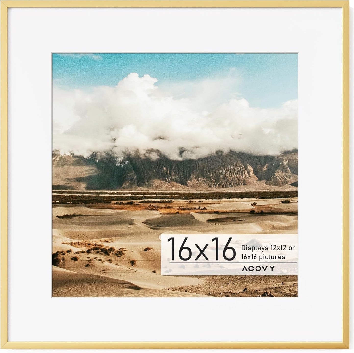 16x16 Square Picture Frame with HD Tempered Glass for Display