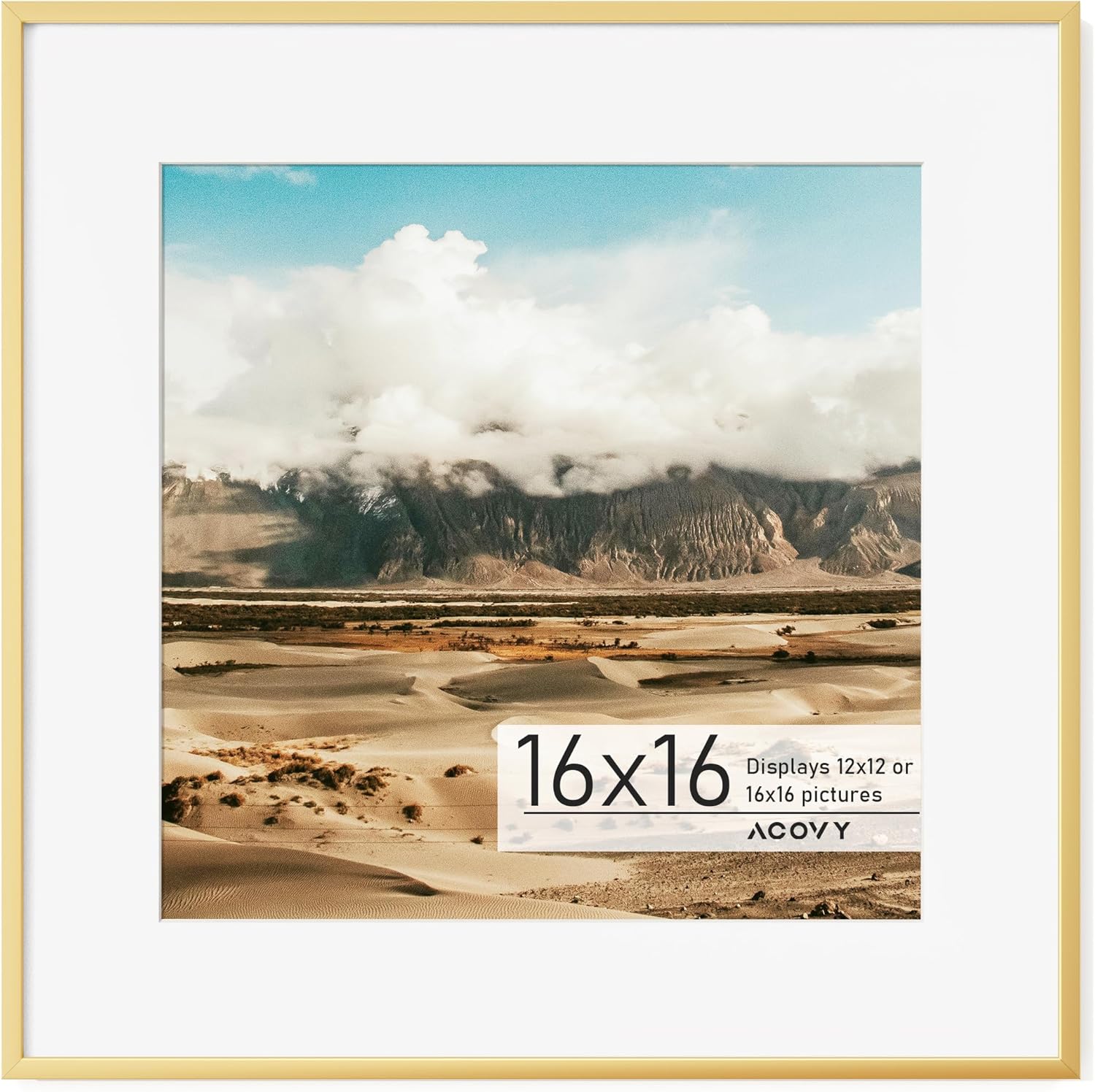 16x16 Square Picture Frame with HD Tempered Glass for Display