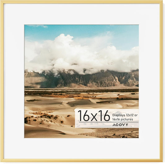 16x16 Square Picture Frame with HD Tempered Glass for Display