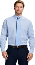 Men's Dress Shirt Regular Fit Long Sleeve Wrinkle Free Stretch