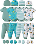 NZRVAWS Newborn Baby Boy Girl Clothes 4-Pack Romper Pants Set