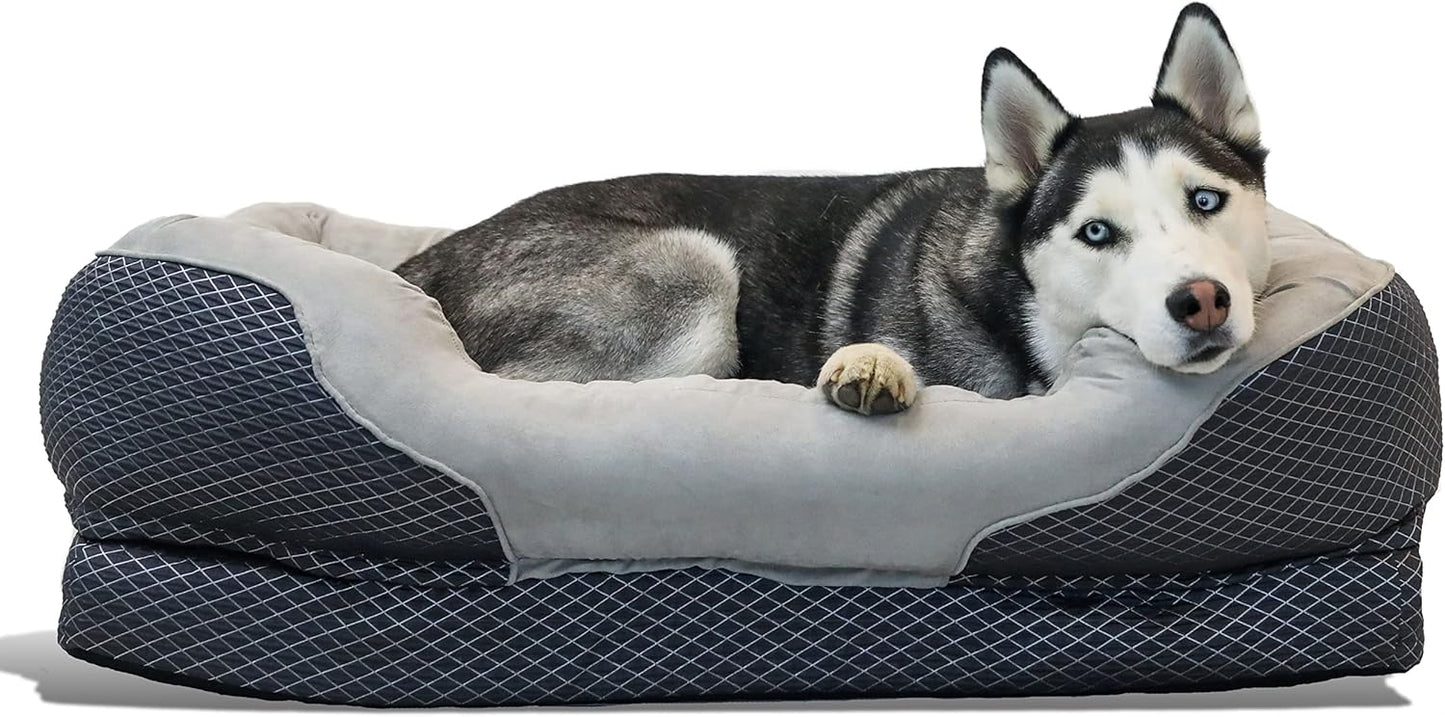 BarksBar Snuggly Sleeper Large Orthopedic Dog Bed for Comfort