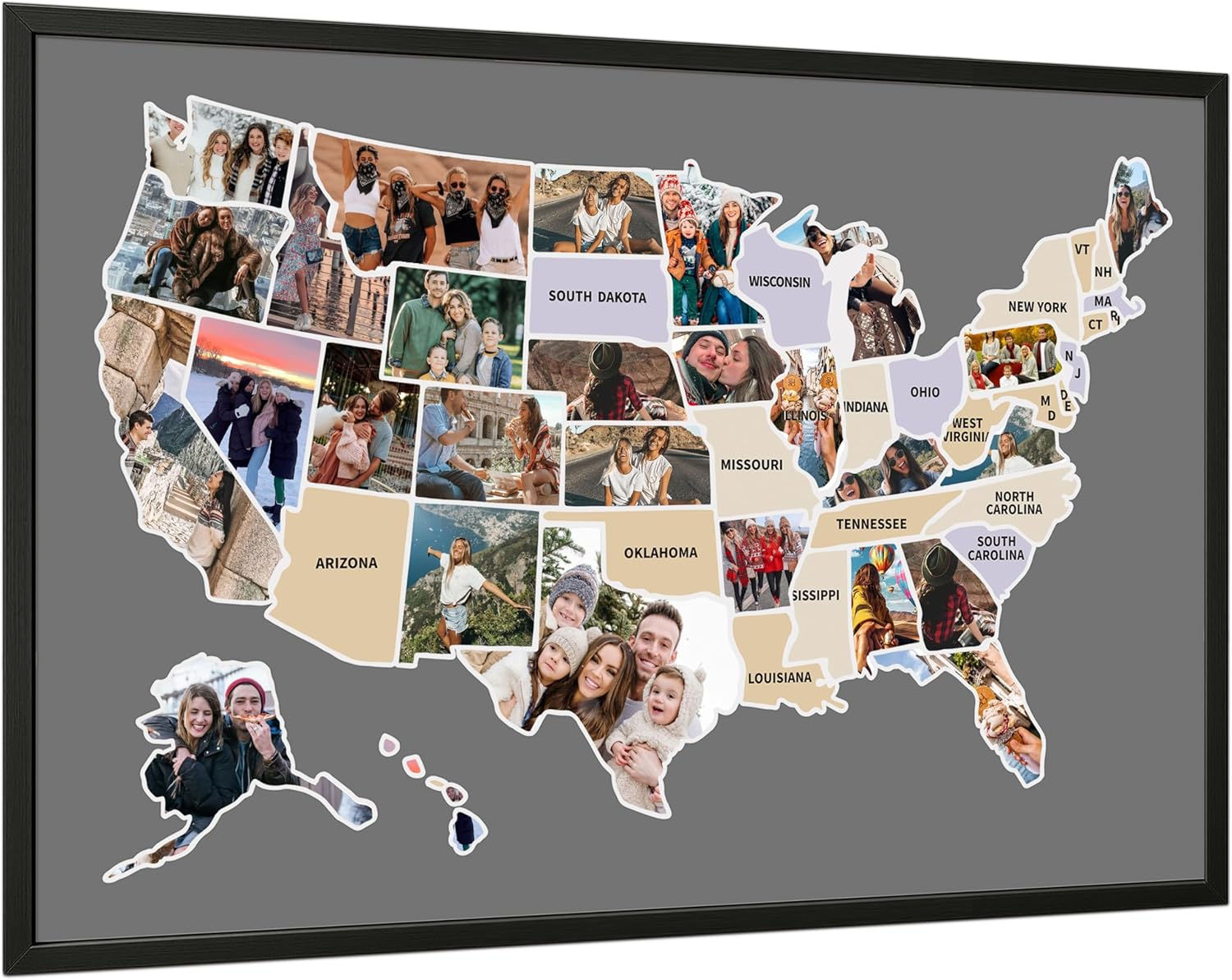 USA Photo Map for Couples - Travel Tracking & Wall Decor