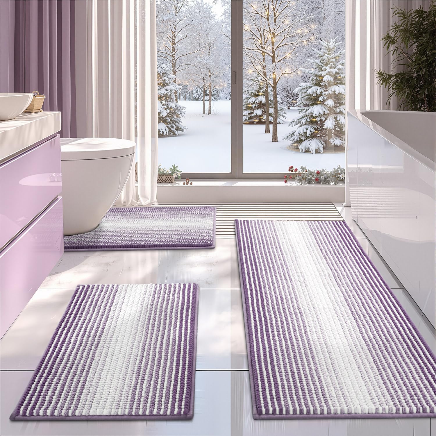 Premium Chenille Bathroom Rugs Set for Ultimate Comfort and Style