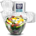 Fit Meal Prep 150 Pack 48 oz Disposable Clear Salad Bowls - Airtight