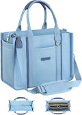 BESBESME Womens Canvas Tote Bag with Zipper and Compartments