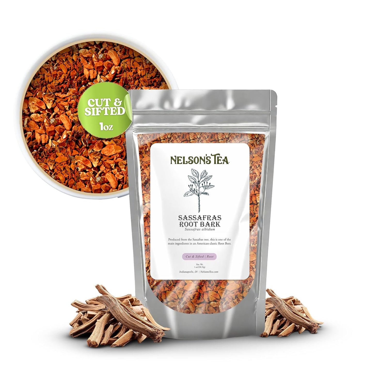 Sassafras Root Bark Cut & Sifted for Authentic Root Beer Flavor