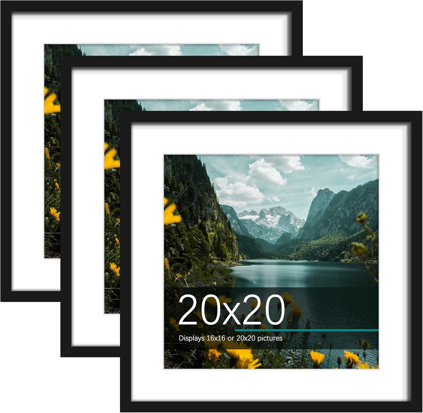 20x20 Picture Frame 3 Pack for Horizontal or Vertical Display