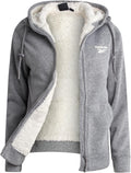 Reebok Women's Sherpa-Lined Fleece Zip-Up Jacket for Cozy Comfort