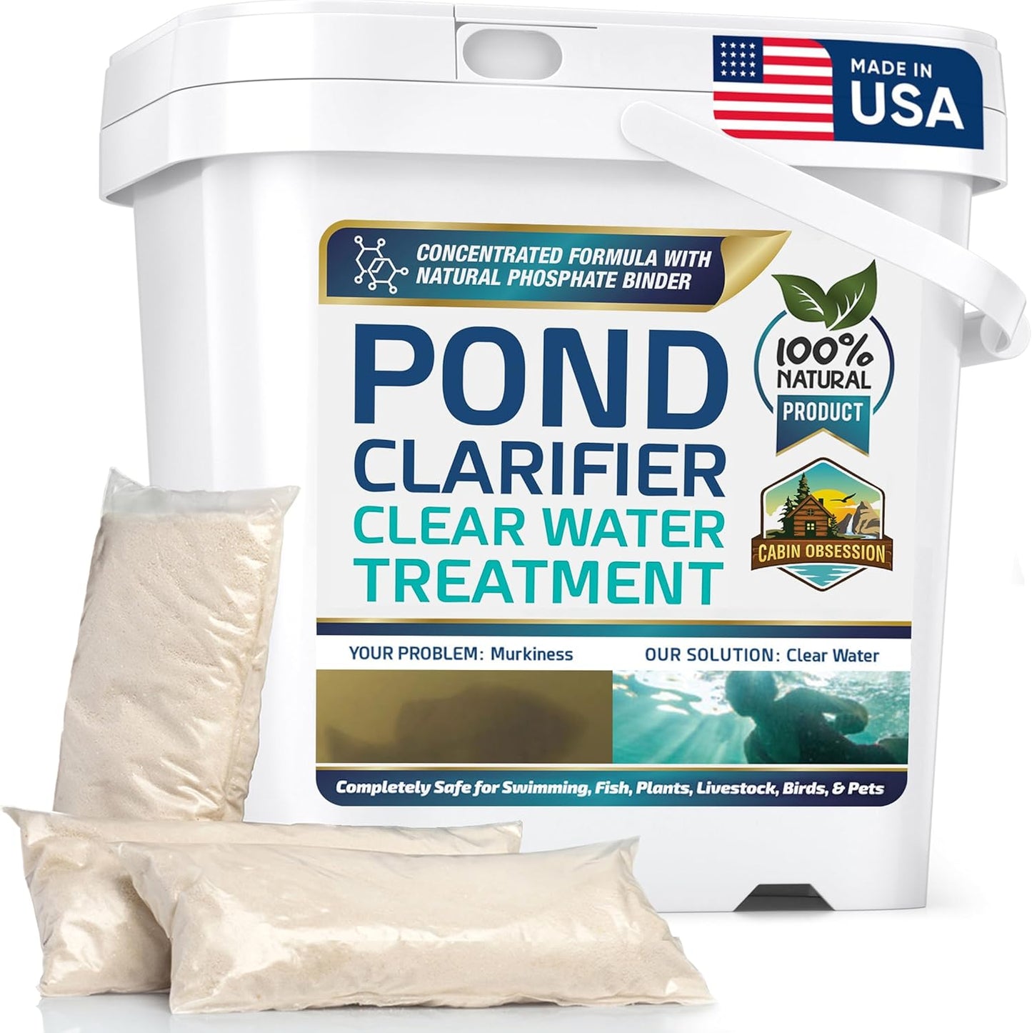 Pond Clear Water Treatment - Natural Pond Clarifier Packets