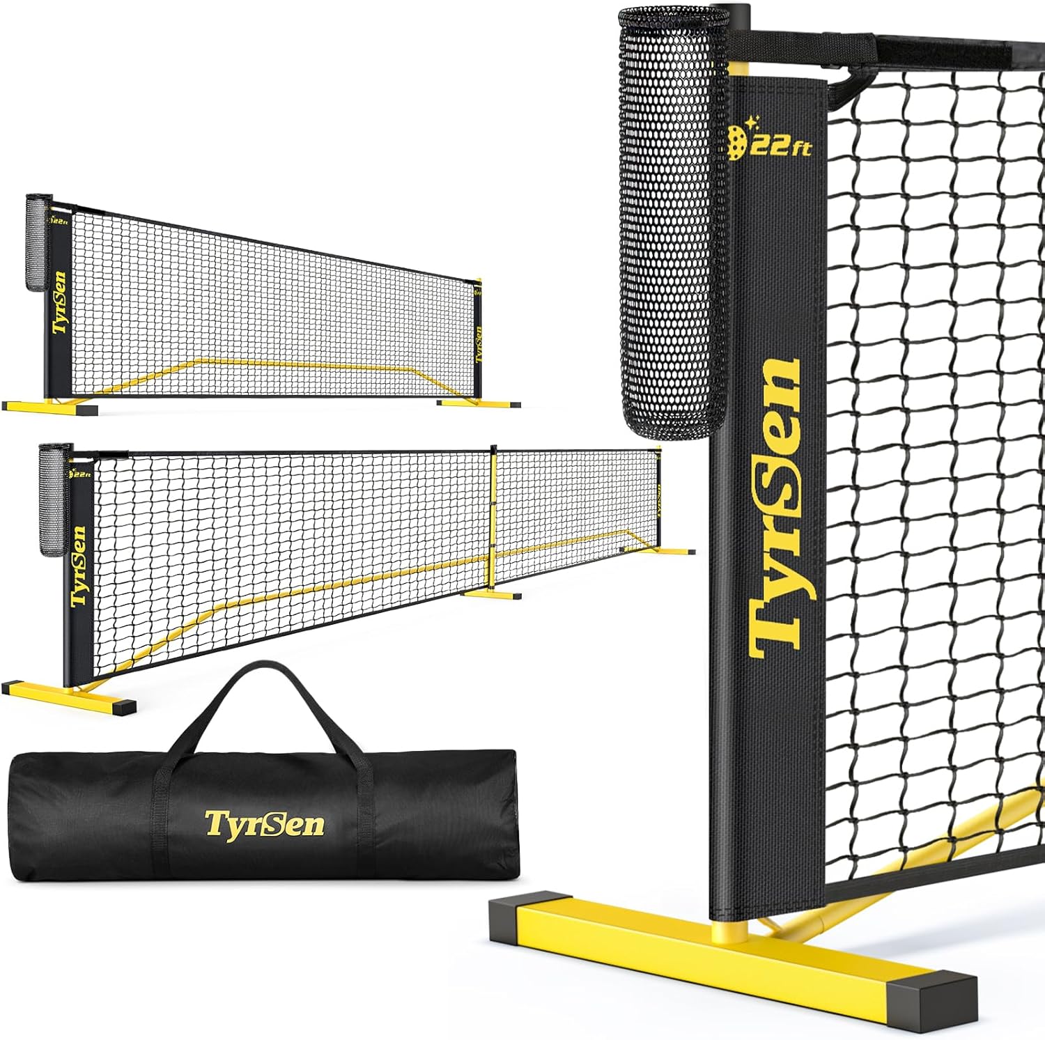 Portable Pickleball Net for Driveway - 22 FT & 11 FT Options